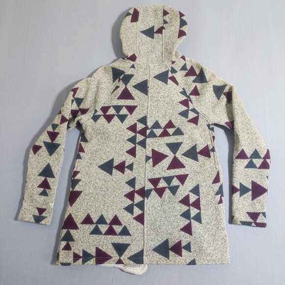 The North Face Crescent Wrap Jacket with Hood women's size S beige Aztec fleece - Picture 4 of 11